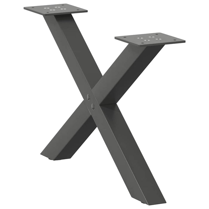 Picioare pentru măsuță de cafea în formă de X, 2 buc., antracit, 50x(30-31) cm, oțel - WALTI WALTI