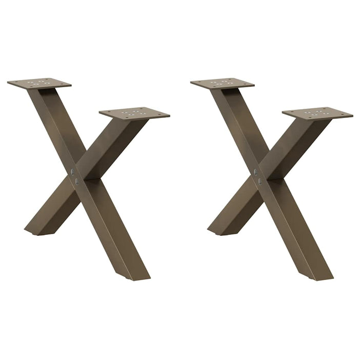Picioare pentru măsuță de cafea în formă de X, 2 buc., oțel natural, 50x(30-31) cm WALTI