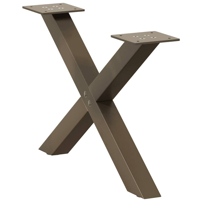 Picioare pentru măsuță de cafea în formă de X, 2 buc., oțel natural, 50x(30-31) cm WALTI