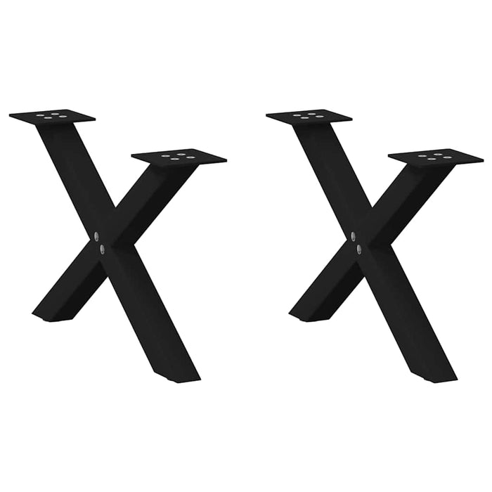 Picioare pentru măsuță de cafea în formă de X, 2 buc., negru, 60x(30-31) cm, oțel WALTI