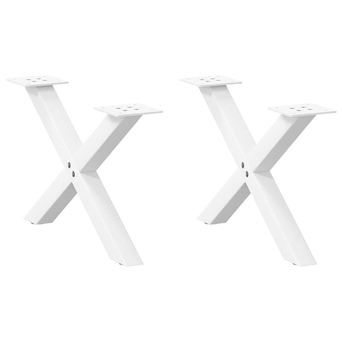 Picioare pentru măsuță de cafea în formă de X, 2 buc., alb, 60x(30-31) cm, oțel WALTI