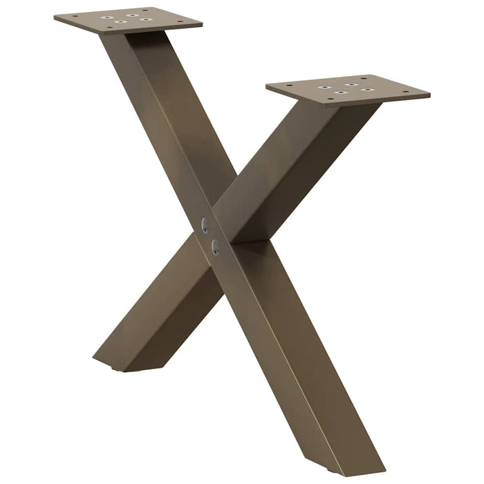 Picioare pentru măsuță de cafea în formă de X, 2 buc., oțel natural, 60 x (30-31) cm WALTI