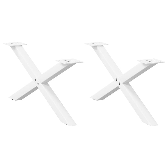 Picioare pentru măsuță de cafea în formă de X, 2 buc., alb, 70x(30-31) cm, oțel WALTI