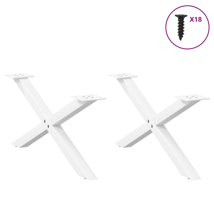 Picioare pentru măsuță de cafea în formă de X, 2 buc., alb, 70x(30-31) cm, oțel WALTI