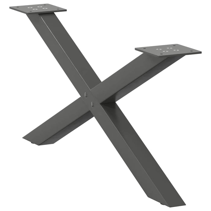 Picioare pentru măsuță de cafea în formă de X, 2 buc., antracit, 70x(30-31) cm, oțel WALTI