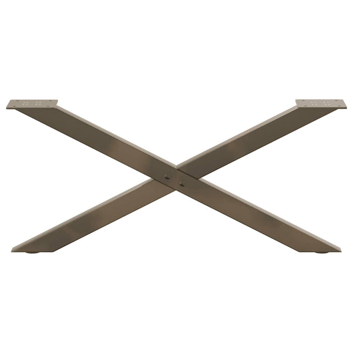 Picioare pentru masă de cafea în formă de X, 2 buc., oțel natural, 70x(30-31) cm WALTI
