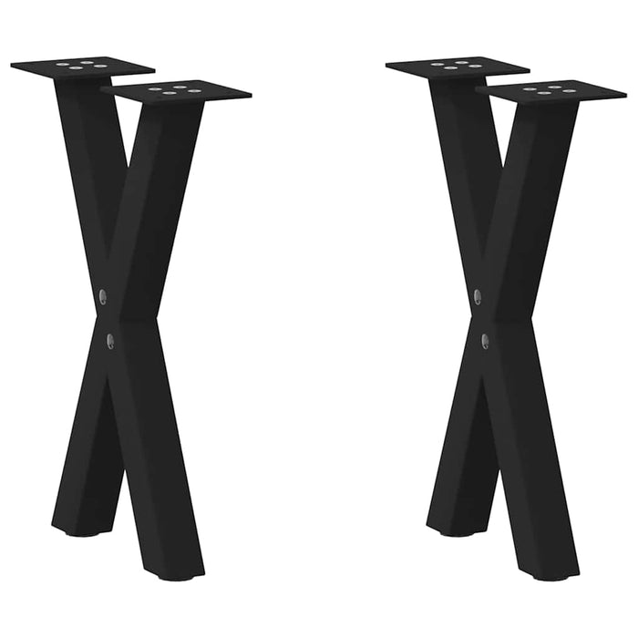 Picioare pentru măsuță de cafea în formă de X, 2 buc., negru, 28x(42-43) cm, oțel WALTI
