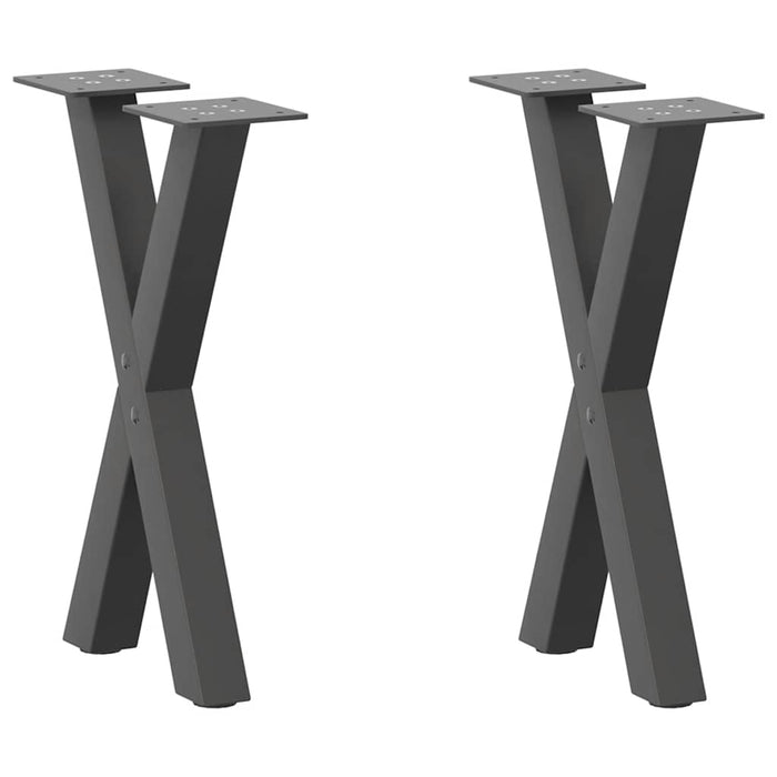 Picioare pentru măsuță de cafea în formă de X, 2 buc., antracit, 28x(42-43) cm, oțel WALTI