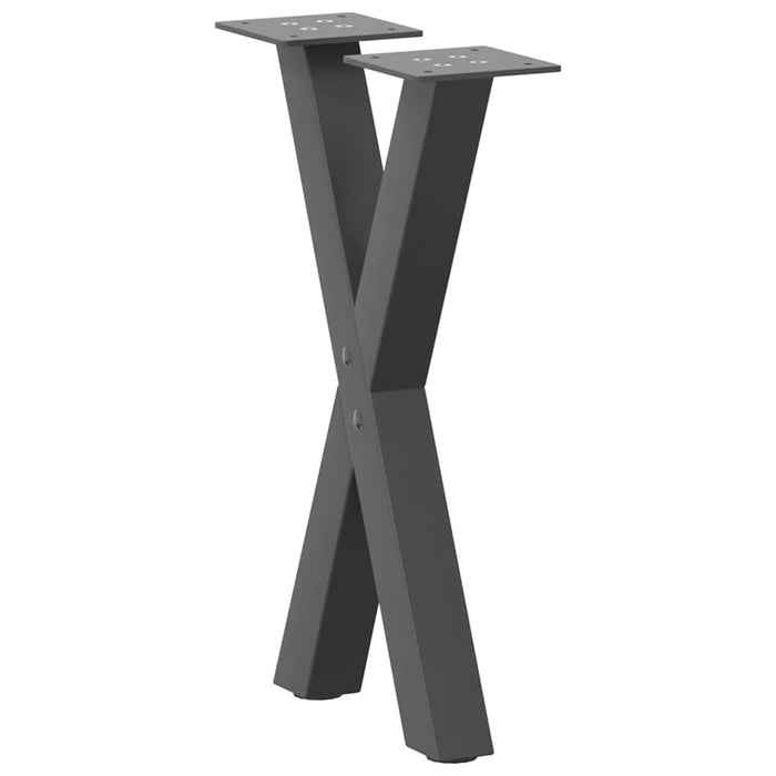 Picioare pentru măsuță de cafea în formă de X, 2 buc., antracit, 28x(42-43) cm, oțel WALTI