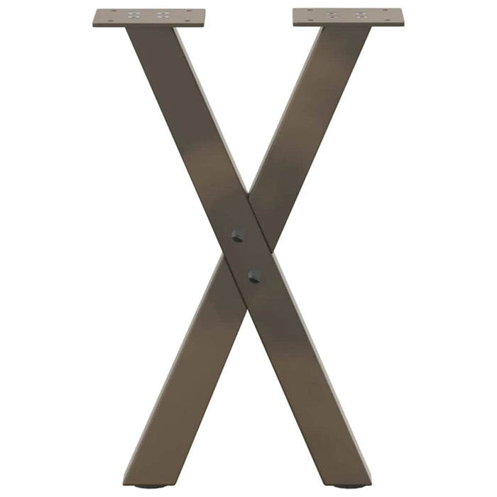 Picioare pentru masă de cafea în formă de X, 2 buc., oțel natural, 28x(42-43) cm - WALTI WALTI