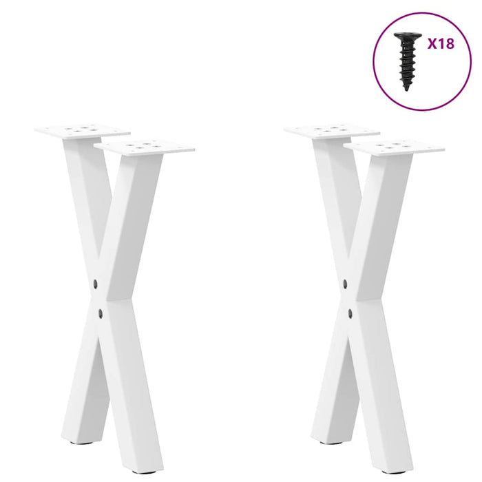 Picioare pentru măsuță de cafea în formă de X, 2 buc., alb, 38x(42-43) cm, oțel - WALTI WALTI