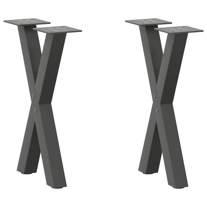 Picioare pentru măsuță de cafea în formă de X, 2 buc., antracit, 38x(42-43) cm, oțel WALTI