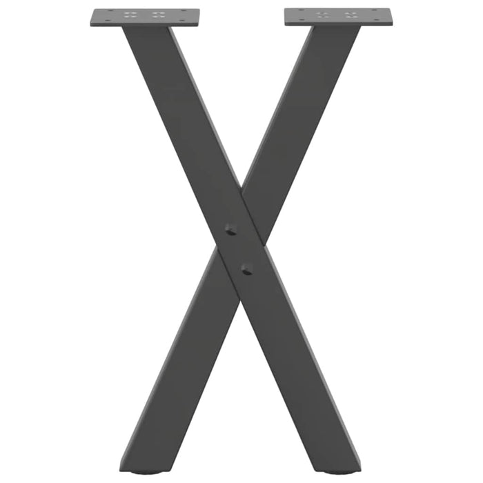 Picioare pentru măsuță de cafea în formă de X, 2 buc., antracit, 38x(42-43) cm, oțel WALTI