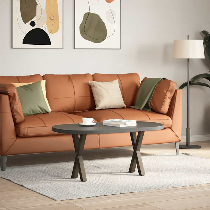 Picioare pentru masă de cafea în formă de X, 2 buc., oțel natural, 38x(42-43) cm - WALTI WALTI