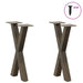 Picioare pentru masă de cafea în formă de X, 2 buc., oțel natural, 38x(42-43) cm - WALTI WALTI