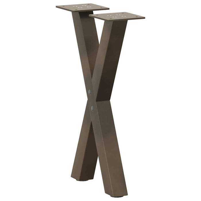Picioare pentru masă de cafea în formă de X, 2 buc., oțel natural, 38x(42-43) cm - WALTI WALTI