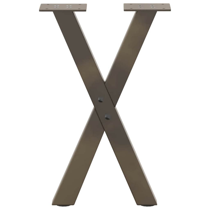 Picioare pentru masă de cafea în formă de X, 2 buc., oțel natural, 38x(42-43) cm - WALTI WALTI
