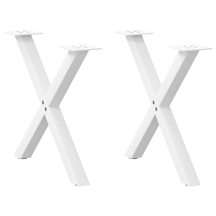 Picioare pentru măsuță de cafea în formă de X, 2 buc., alb, 60x(42-43) cm, oțel WALTI