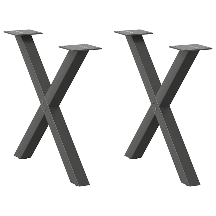 Picioare pentru măsuță de cafea în formă de X, 2 buc., antracit, 60x(42-43) cm, oțel WALTI