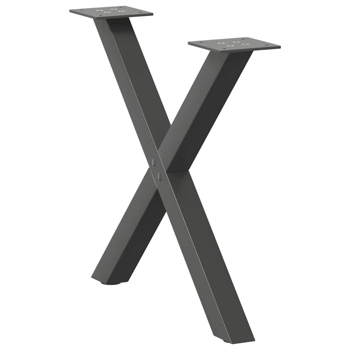 Picioare pentru măsuță de cafea în formă de X, 2 buc., antracit, 60x(42-43) cm, oțel WALTI