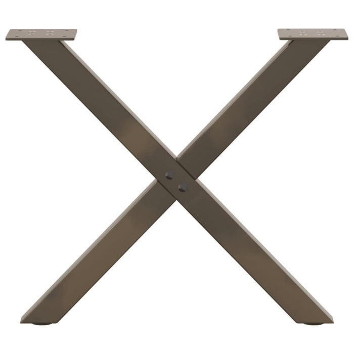 Picioare pentru masă de cafea în formă de X, 2 buc., oțel natural, 60 x (42-43) cm WALTI