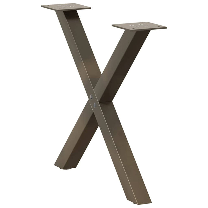 Picioare pentru masă de cafea în formă de X, 2 buc., oțel natural, 60 x (42-43) cm WALTI