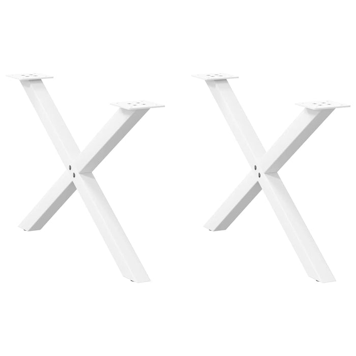 Picioare pentru măsuță de cafea în formă de X, 2 buc., alb, 70x(42-43) cm, oțel WALTI