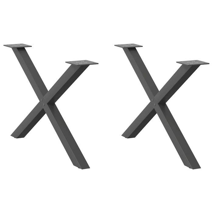 Picioare pentru măsuță de cafea în formă de X, 2 buc., antracit, 70x(42-43) cm, oțel WALTI