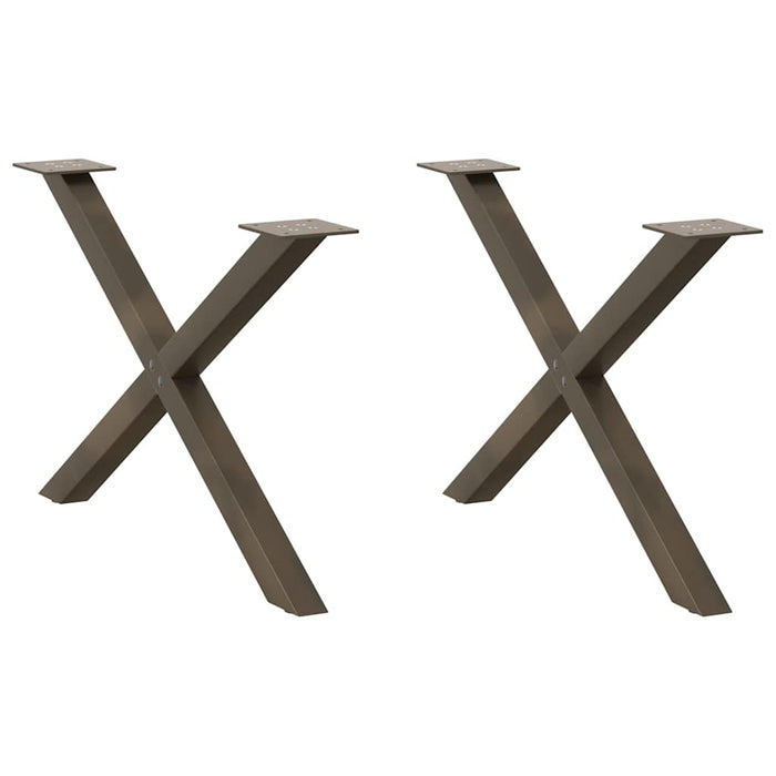 Picioare pentru masă de cafea în formă de X, 2 buc., oțel natural, 70x(42-43) cm WALTI