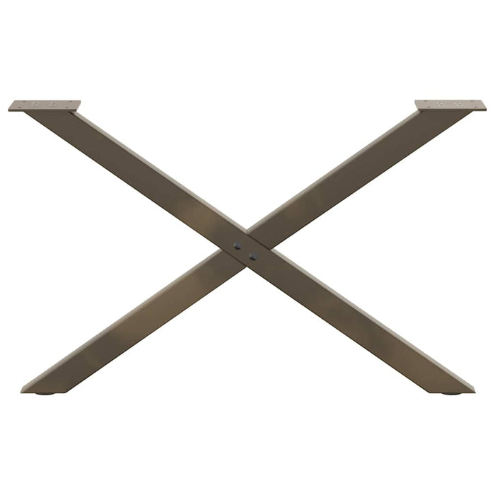 Picioare pentru masă de cafea în formă de X, 2 buc., oțel natural, 70x(42-43) cm WALTI