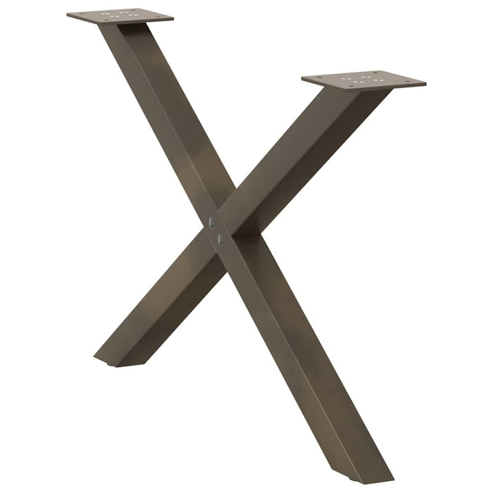 Picioare pentru masă de cafea în formă de X, 2 buc., oțel natural, 70x(42-43) cm WALTI