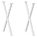 Picioare de masă în formă de X, 2 buc., alb, 50x(72-73) cm, oțel - WALTI WALTI