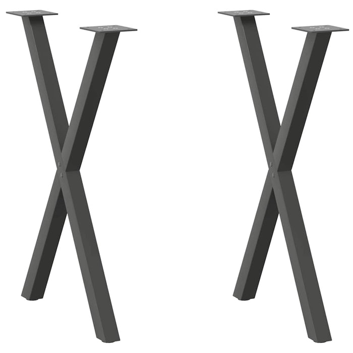 Picioare de masă în formă de X, 2 buc., antracit, 50x(72-73) cm, oțel WALTI