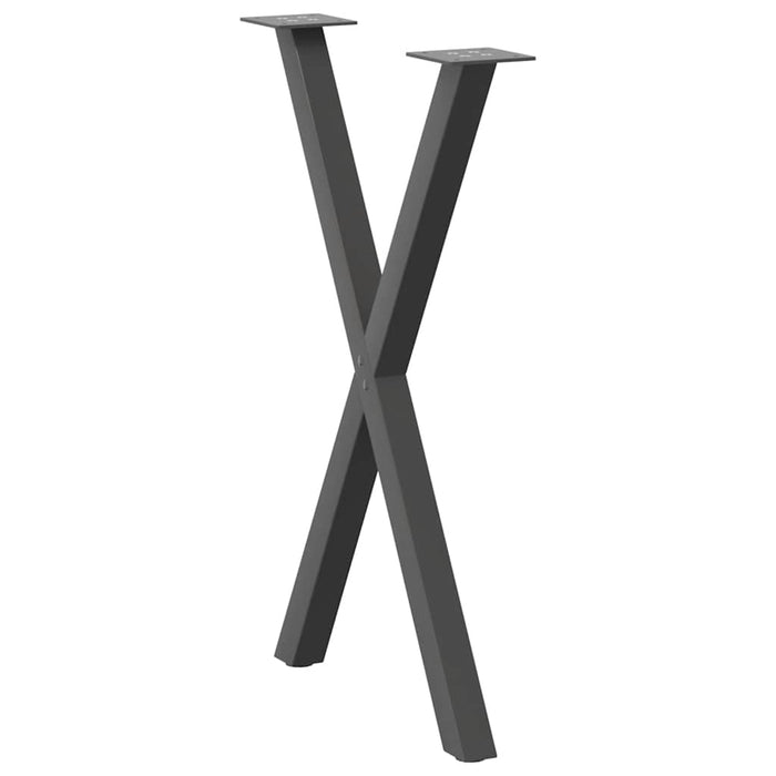 Picioare de masă în formă de X, 2 buc., antracit, 50x(72-73) cm, oțel WALTI