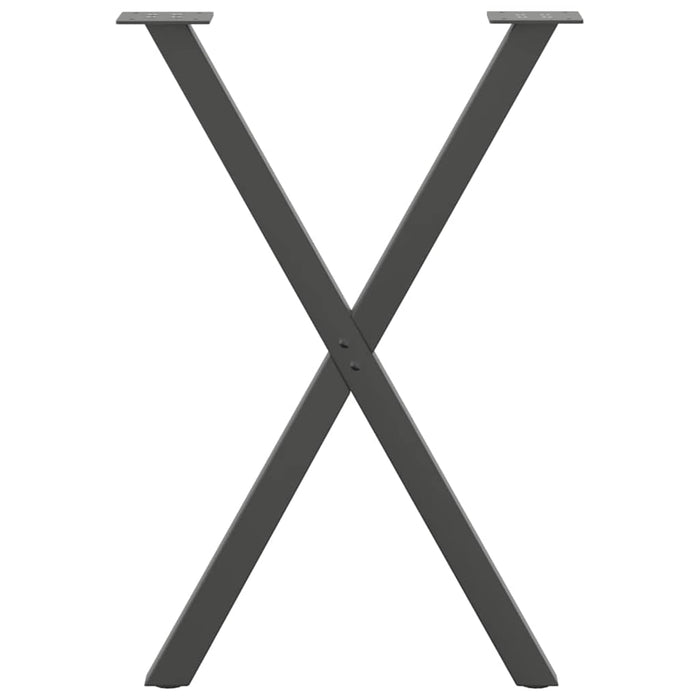 Picioare de masă în formă de X, 2 buc., antracit, 50x(72-73) cm, oțel WALTI
