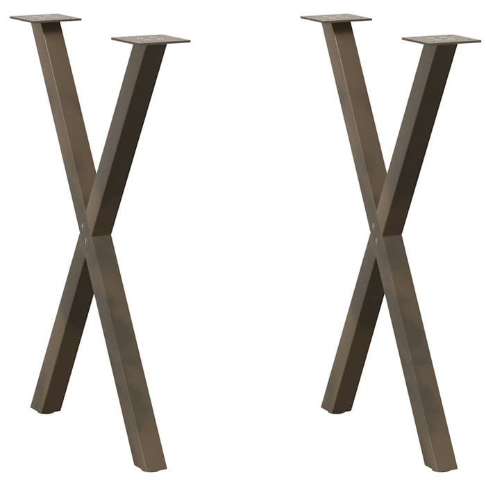 Picioare de masă în formă de X, 2 buc., oțel natural, 50x(72-73) cm WALTI