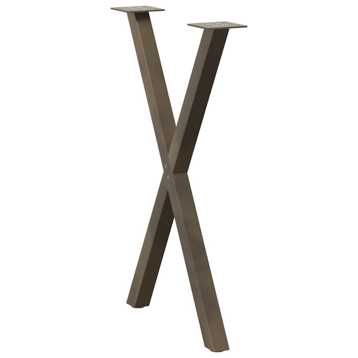 Picioare de masă în formă de X, 2 buc., oțel natural, 50x(72-73) cm WALTI