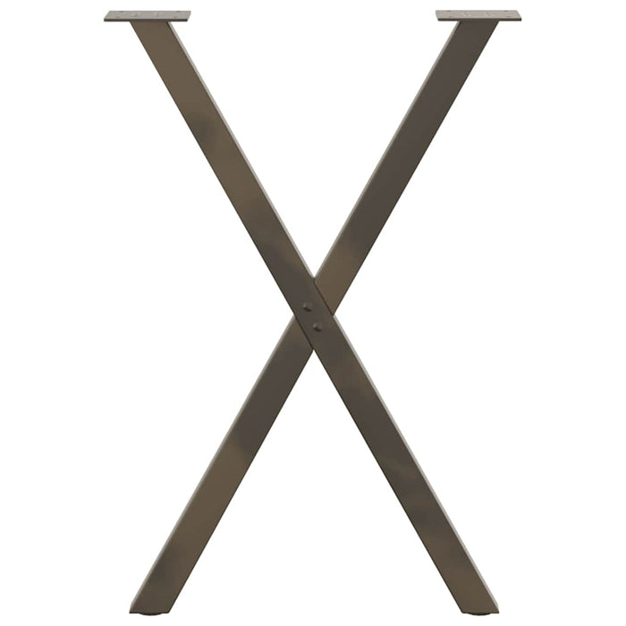 Picioare de masă în formă de X, 2 buc., oțel natural, 50x(72-73) cm WALTI