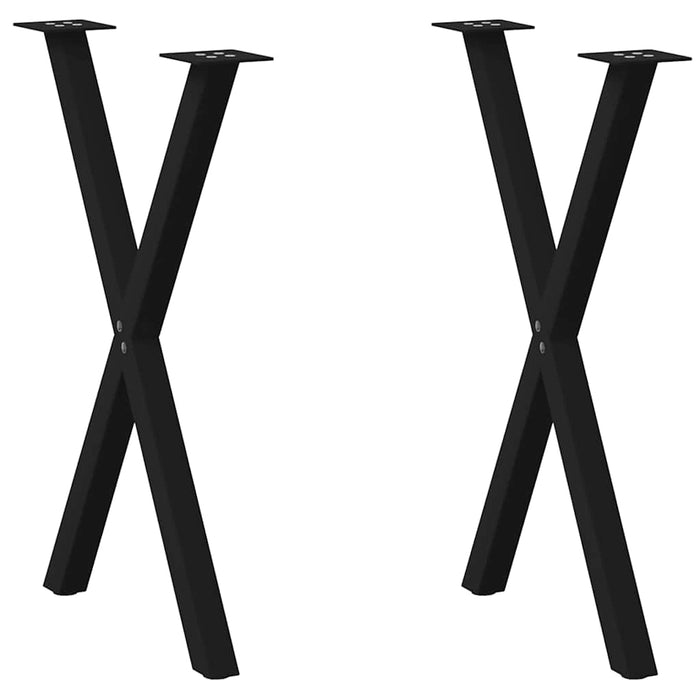 Picioare de masă în formă de X, 2 buc., negru, 57x(72-73) cm, oțel WALTI