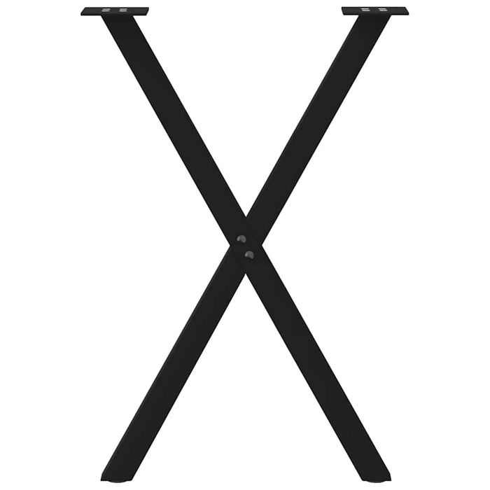 Picioare de masă în formă de X, 2 buc., negru, 57x(72-73) cm, oțel WALTI