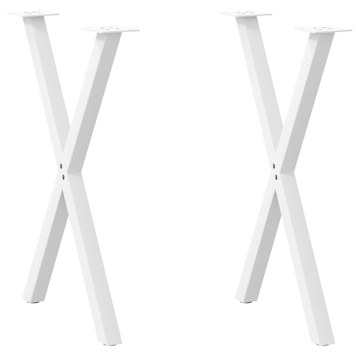 Picioare de masă în formă de X, 2 buc., alb, 57x(72-73) cm, oțel - WALTI WALTI