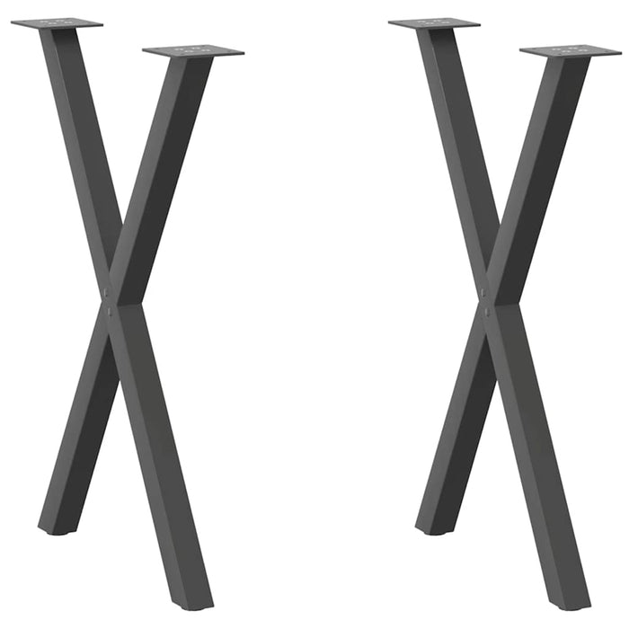 Picioare de masă în formă de X, 2 buc., antracit, 57x(72-73) cm, oțel WALTI