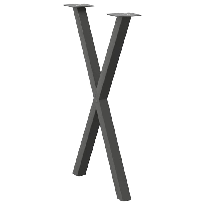 Picioare de masă în formă de X, 2 buc., antracit, 57x(72-73) cm, oțel WALTI