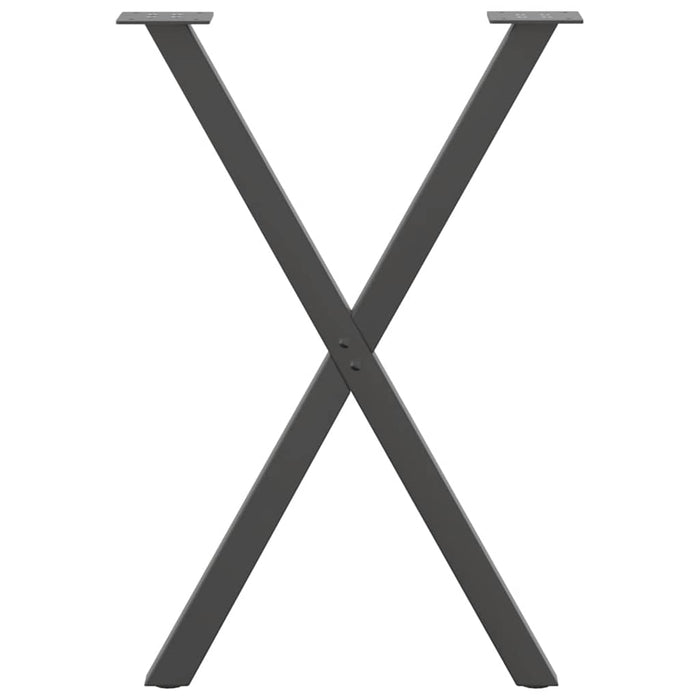 Picioare de masă în formă de X, 2 buc., antracit, 57x(72-73) cm, oțel WALTI