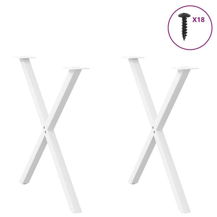 Picioare de masă în formă de X, 2 buc., alb, 70x(72-73) cm, oțel WALTI