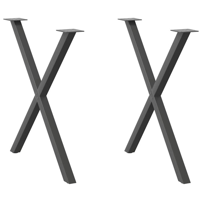 Picioare de masă în formă de X, 2 buc., antracit, 70x(72-73) cm, oțel WALTI