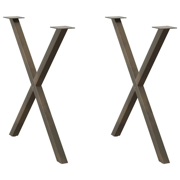 Picioare de masă în formă de X, 2 buc., oțel natural, 70x(72-73) cm WALTI
