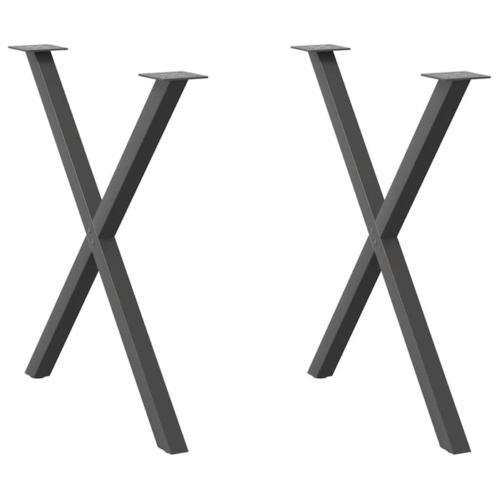 Picioare de masă în formă de X, 2 buc., antracit, 80x(72-73) cm, oțel - WALTI WALTI