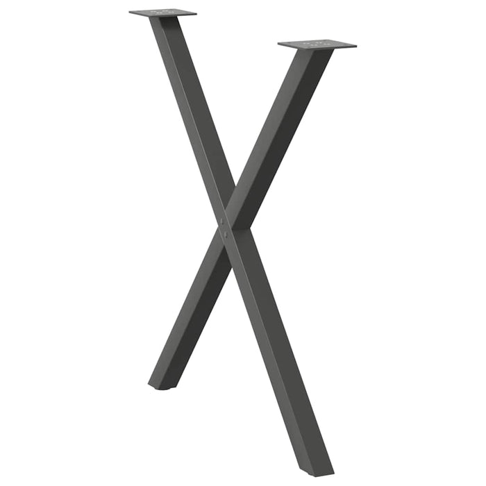 Picioare de masă în formă de X, 2 buc., antracit, 80x(72-73) cm, oțel - WALTI WALTI