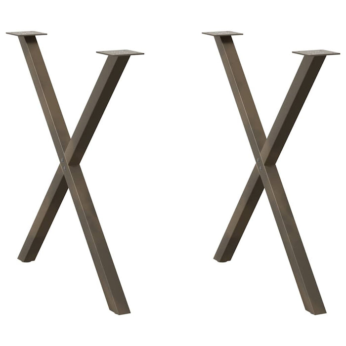 Picioare de masă în formă de X, 2 buc., oțel natural, 80x(72-73) cm WALTI